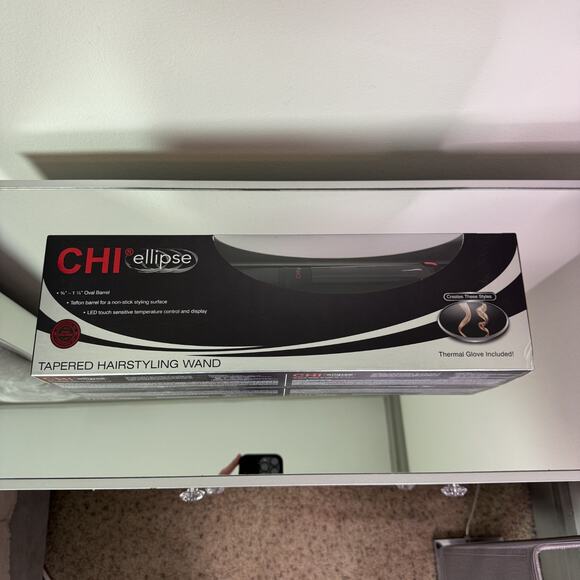 CHI Ellipse Tapered Hairstyling Wand 3/4 - 1 1/4 Oval Teflon Barrel Black New - Picture 7 of 10